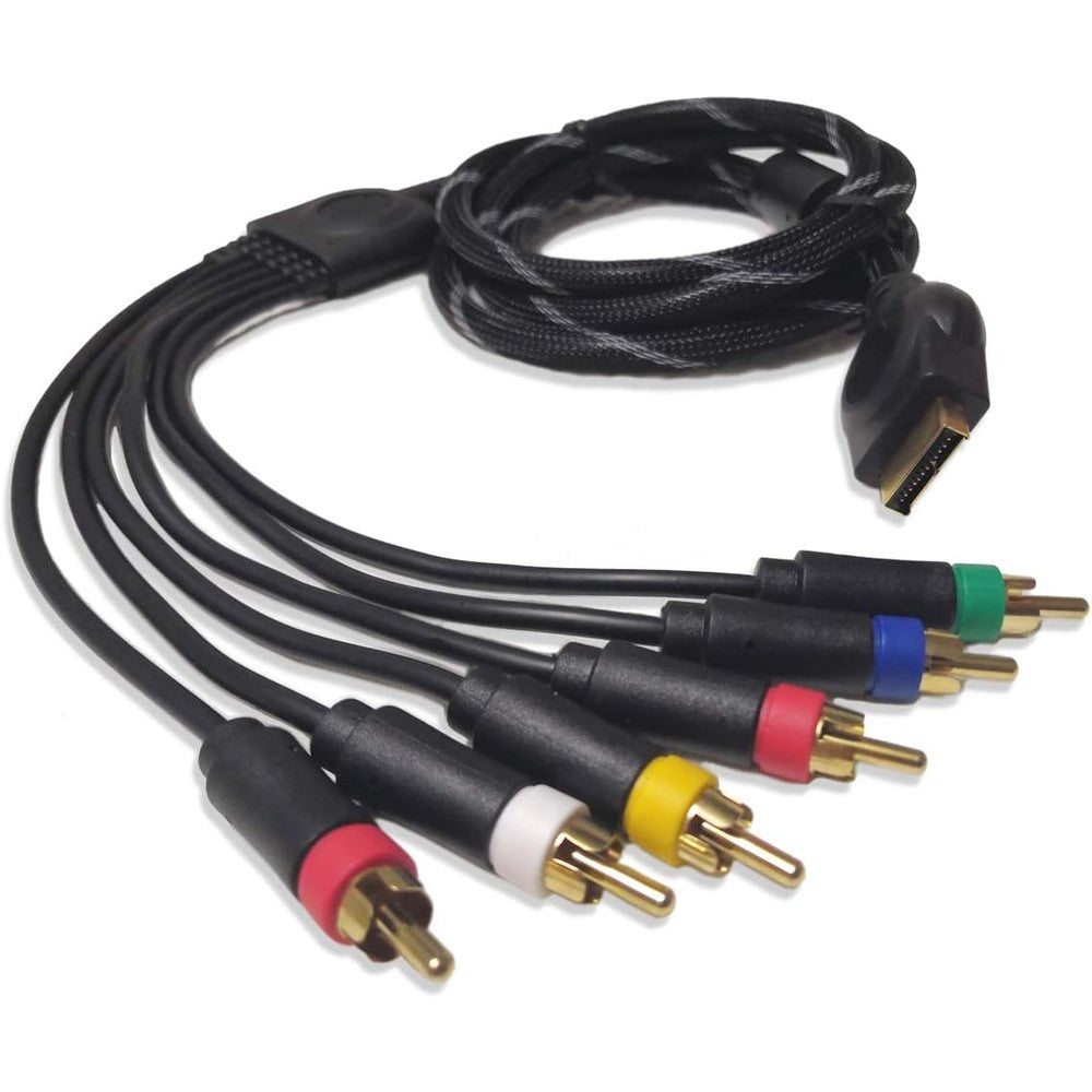 Bealuffe component audio video cable for PlayStation 2 front view showing multi out connector