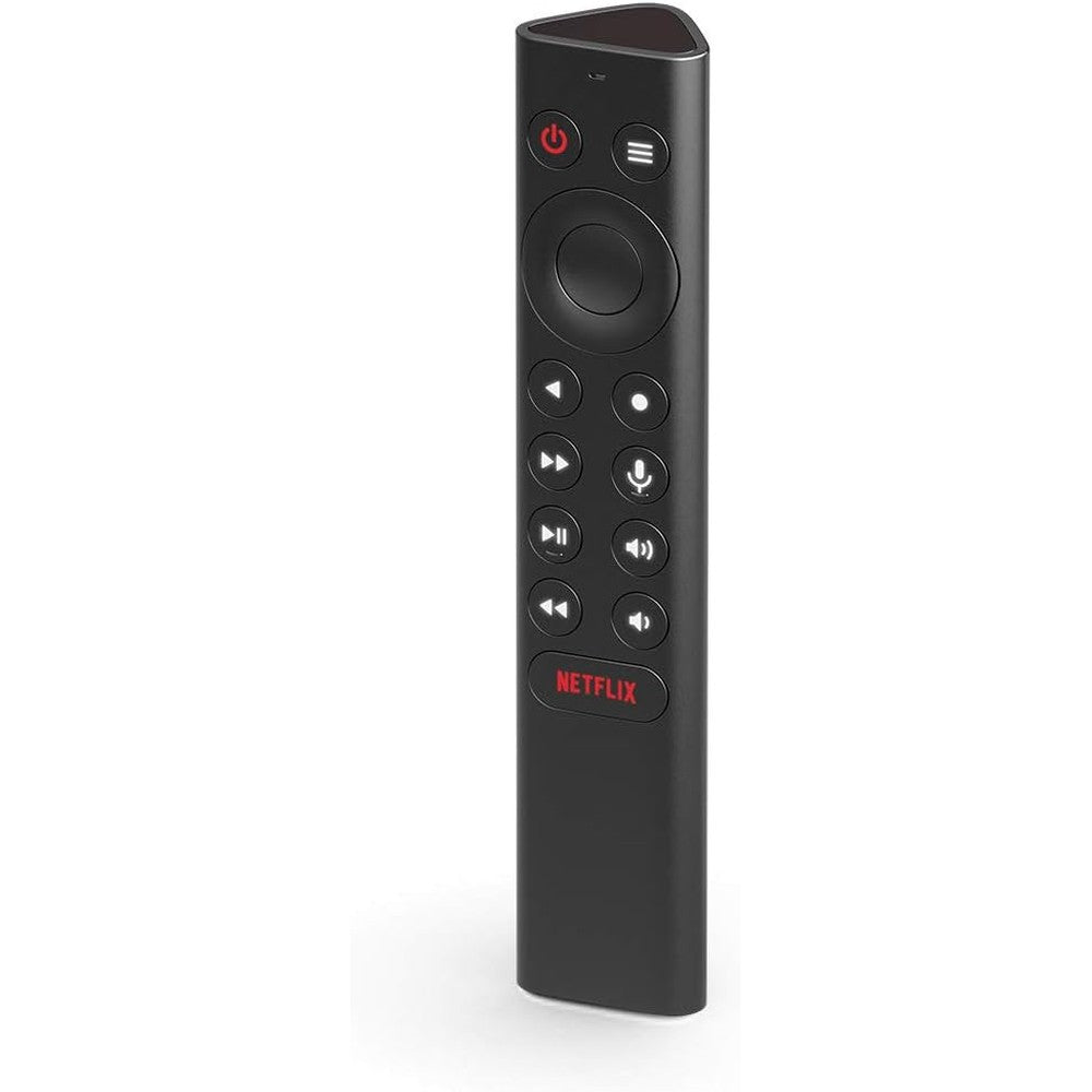 NVIDIA Shield Remote Control showcasing the triangular ergonomic design and backlit button layout.