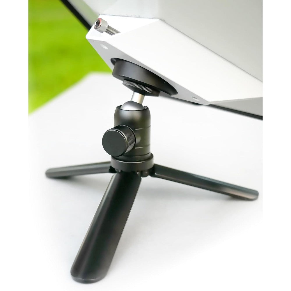 Gunovy ORLNK Starlink Mini portable tripod stand front view showcasing black aluminum alloy legs.