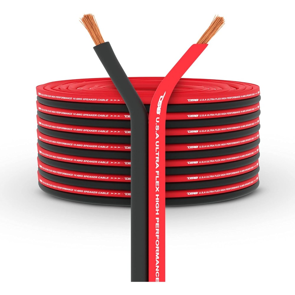 DS18 SW-18GA-100RB 100FT speaker wire spool front view