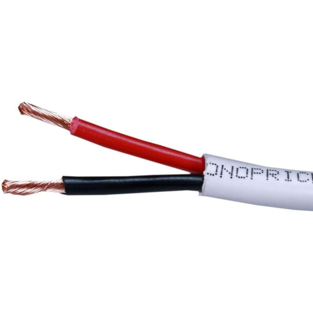 Monoprice 100ft 14AWG CL2 speaker cable spool front view