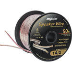 MaxBrite 50 foot 14 gauge speaker wire spool front view