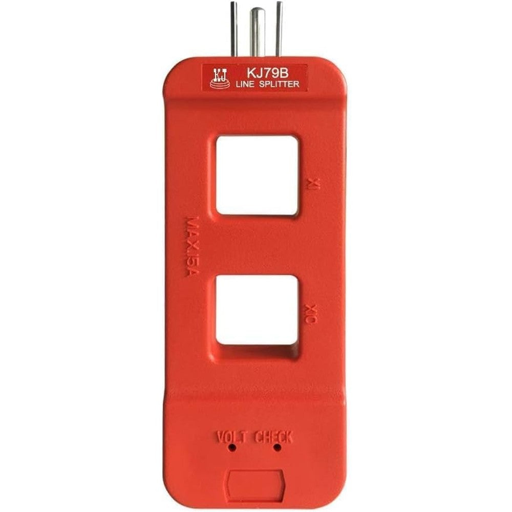 Thsinde AC line splitter front view showing the red housing and dual measurement windows
