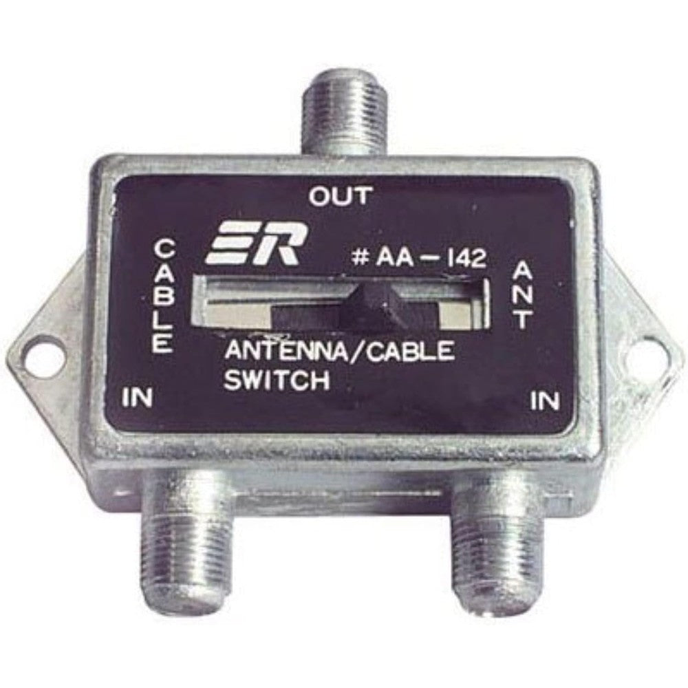 Parts Express Coaxial AB Switch front view showing black panel push button