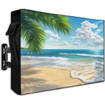 Dome-Space outdoor TV cover with summer beach design front view
