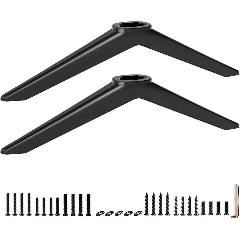 Yaotieci television base stand replacement legs front view showing black finish