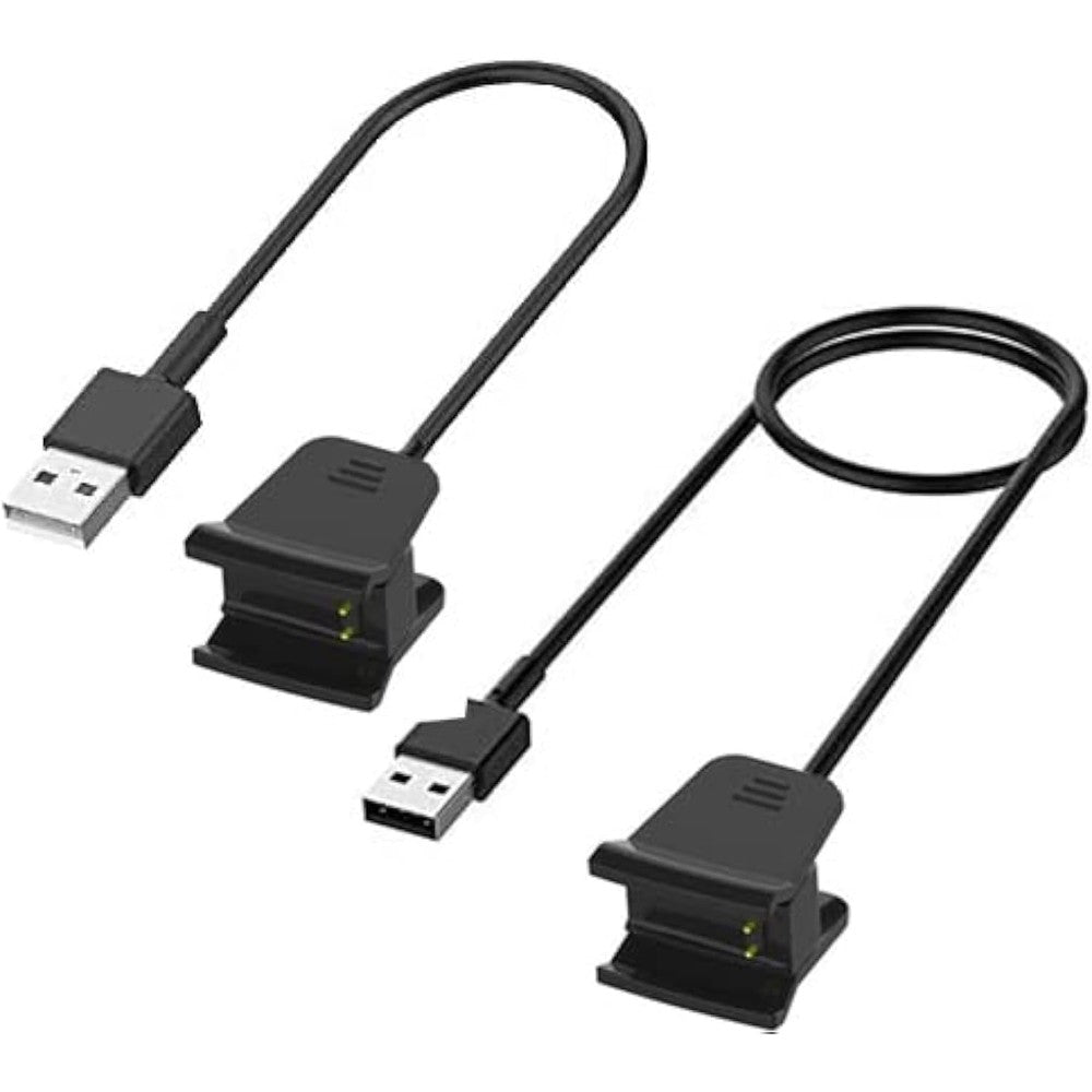 Kissmart Fitbit Alta HR replacement charging cable front view showing the 3-pin clip connector