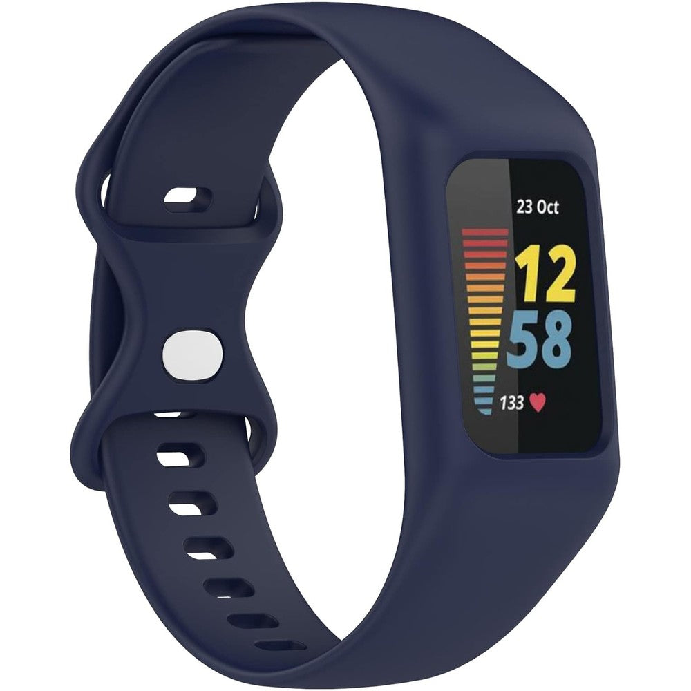 Juaupepo silicone sport band with case front view showing dark blue protective bumper strap