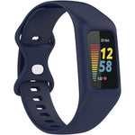 Juaupepo silicone sport band with case front view showing dark blue protective bumper strap