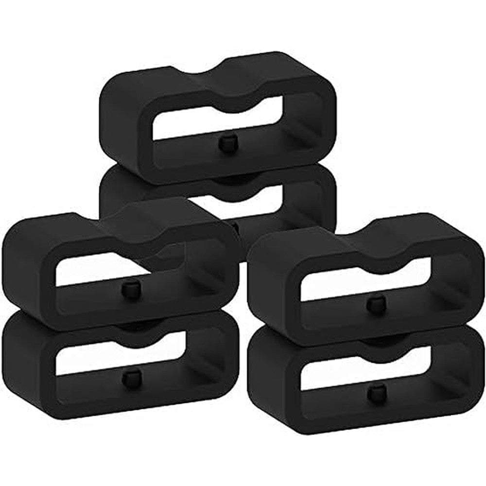 E ECSEM strap loop fastener rings front view showing black silicone design