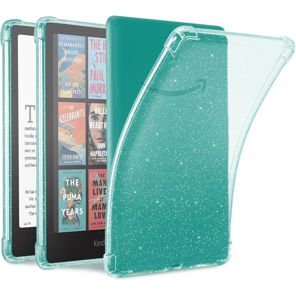 iDLEHANDS clear glitter protective case for Kindle Paperwhite 12th Gen front view