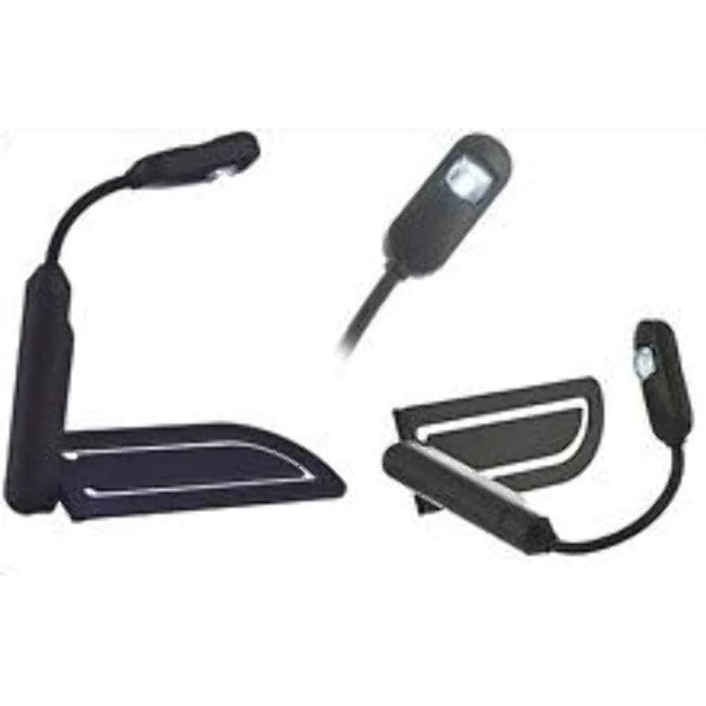 M-Edge e-Luminator Kindle Booklight in Graphite showing the flexible neck and sleek design.