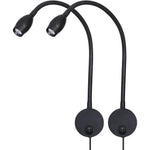 Agese LED Reading Lamp 3W Warm White 3000K For Reading Books With Black Plug Cord Pack Of 2 - Image 1