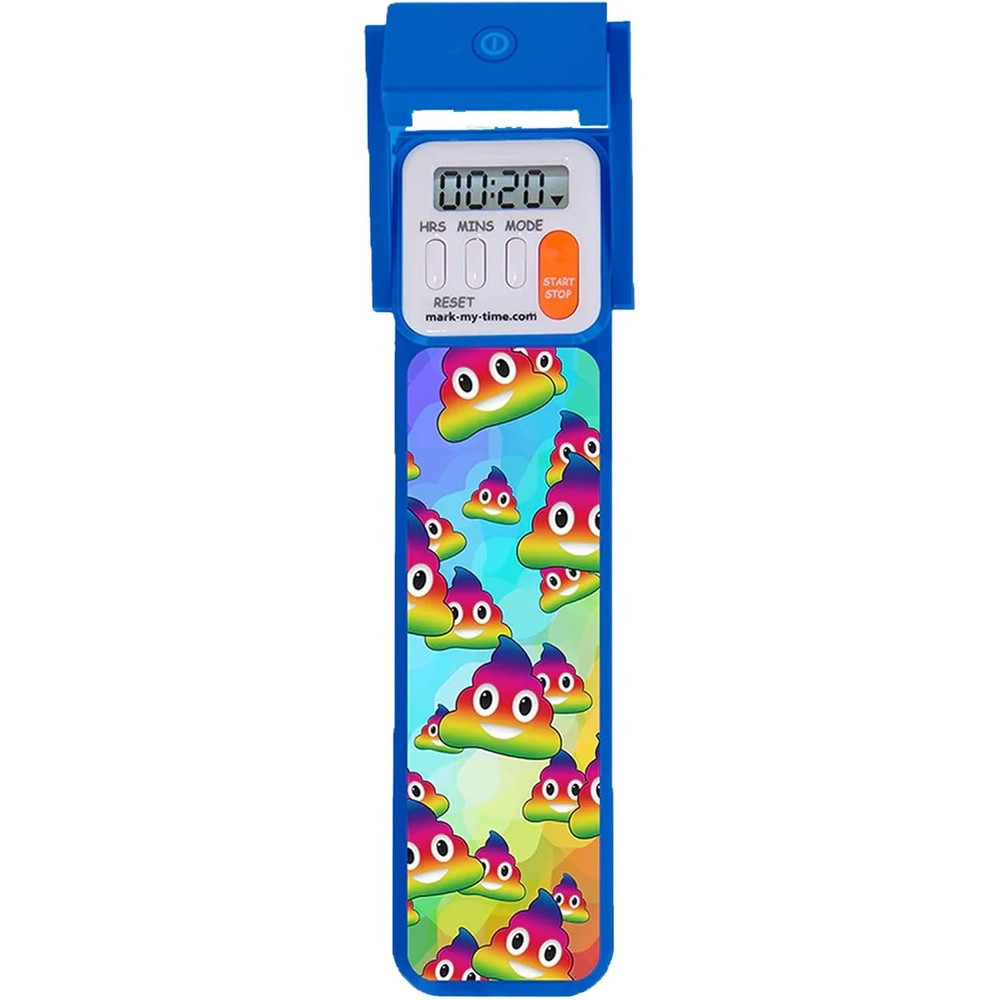 Mark-My-Time 3D Rainbow Poop Emoji Digital Bookmark and LED Light front view