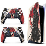 PSS Samurai art vinyl skin set for PlayStation 5 console and controllers.