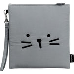 Kimhachan nylon strap e-reader pouch front view showing gray fabric.