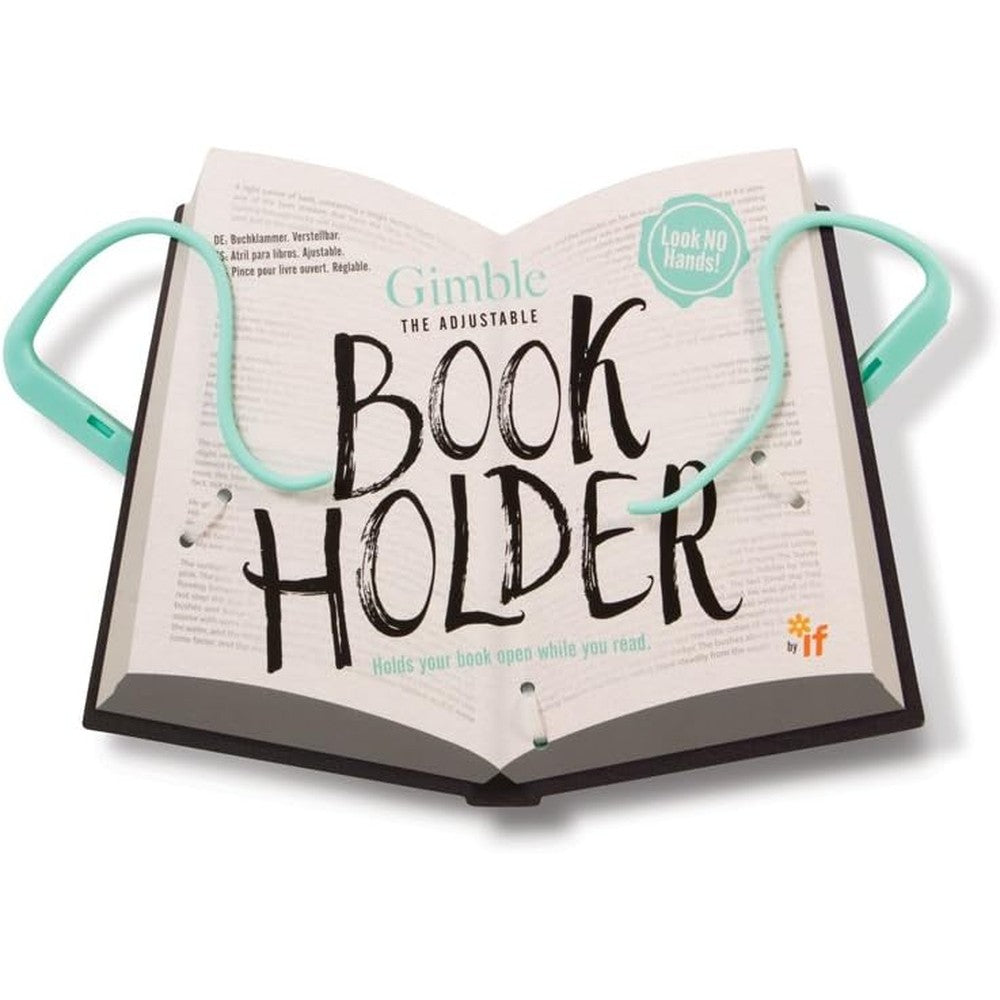 IF The Gimble telescopic adjustable book holder front view for hands-free reading.