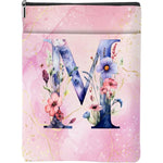 Generic Aesthetic Flower Initial M book sleeve front view featuring watercolor floral design