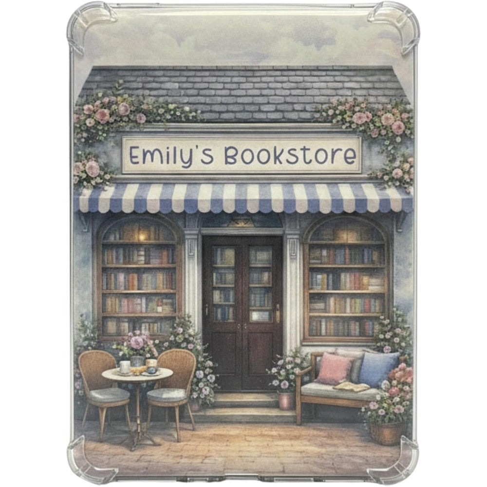 June Street Market personalized clear Kindle insert bookstore design front view