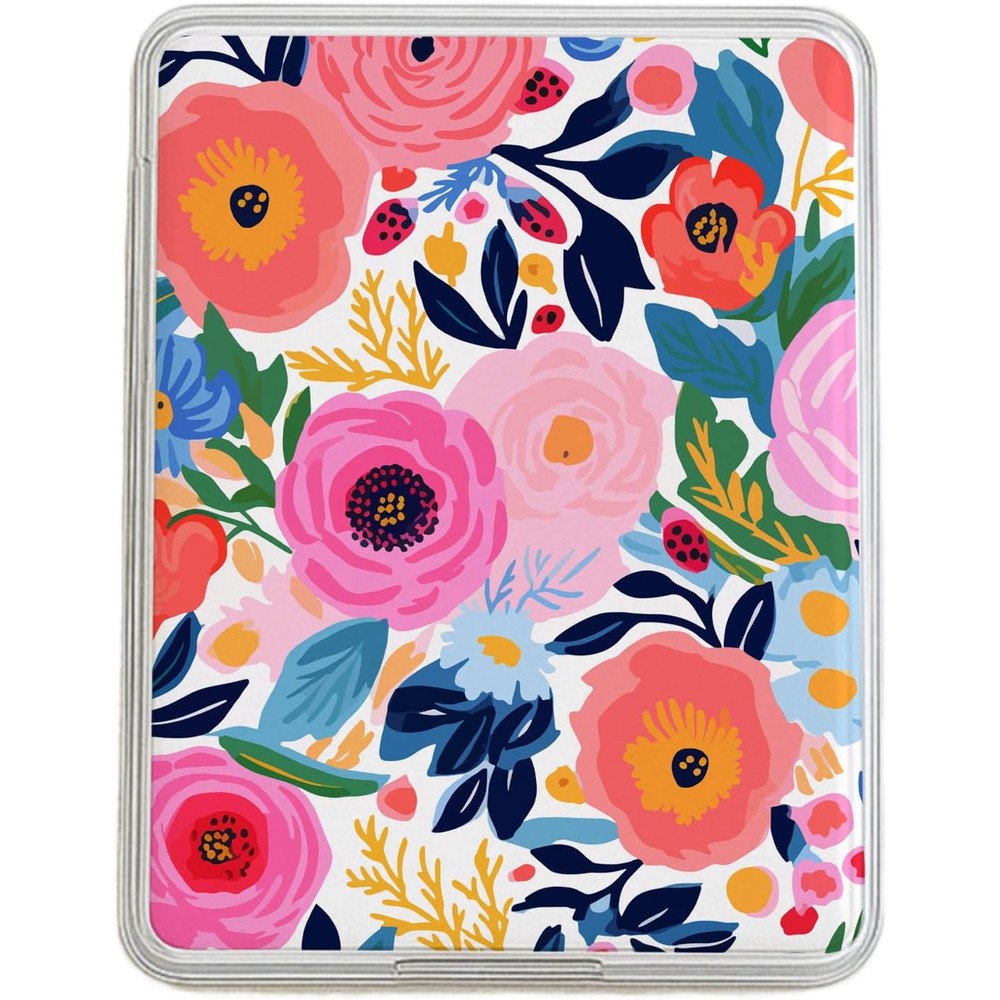 Generic floral cardstock insert for Kindle clear case front view