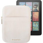 StickieTech cream corduroy Kindle sleeve front view