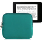 Kwmobile Neoprene E-Reader Pouch front view in petrol color