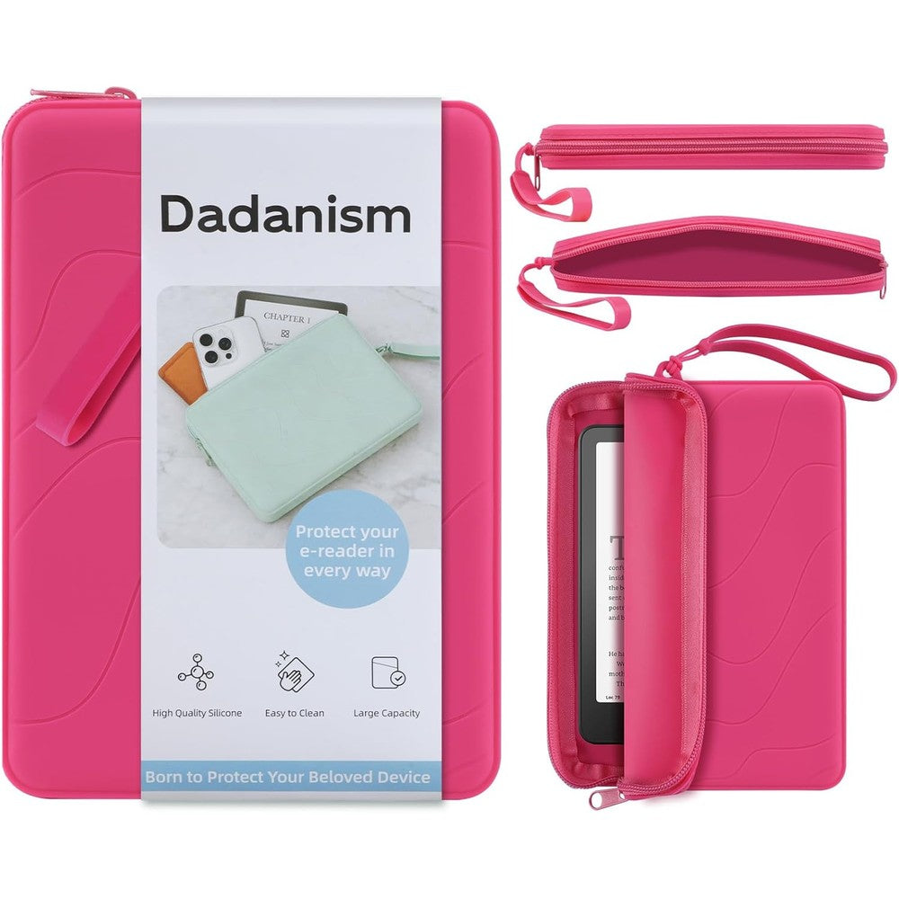 Dadanism 6-7 inch silicone clutch in raspberry front view