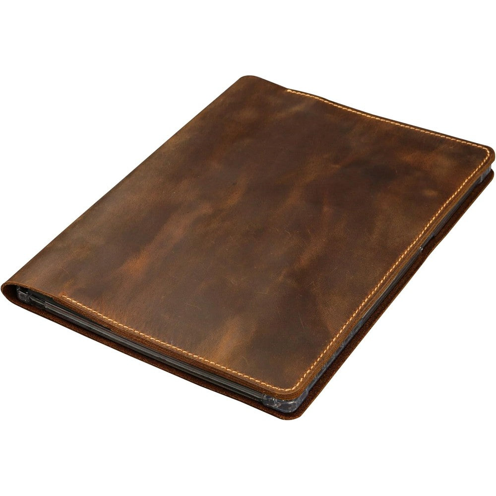 D&M Leather Studio genuine leather folio case for ReMarkable Paper Pro front view