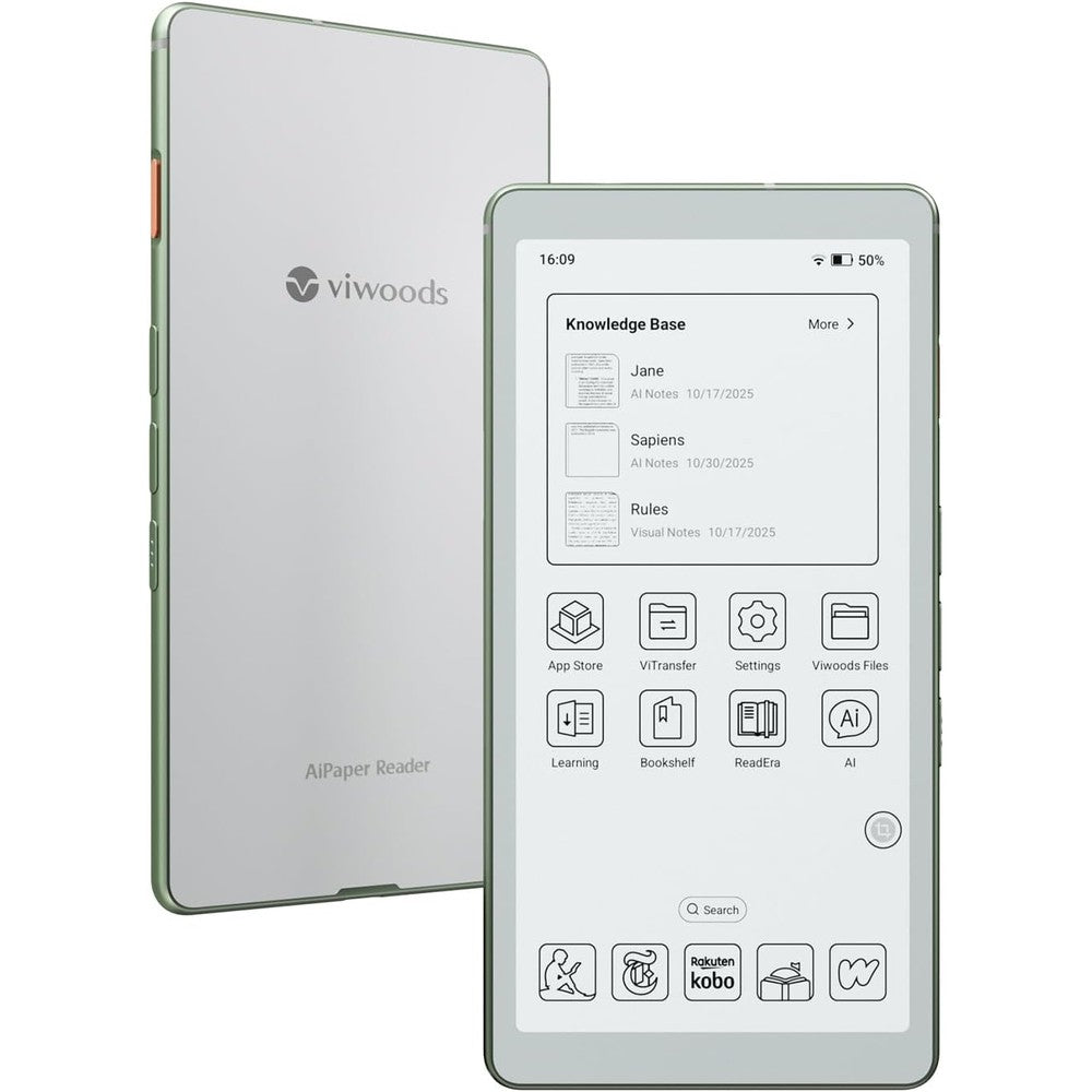 Viwoods AiPaper Reader front view with E-Ink display
