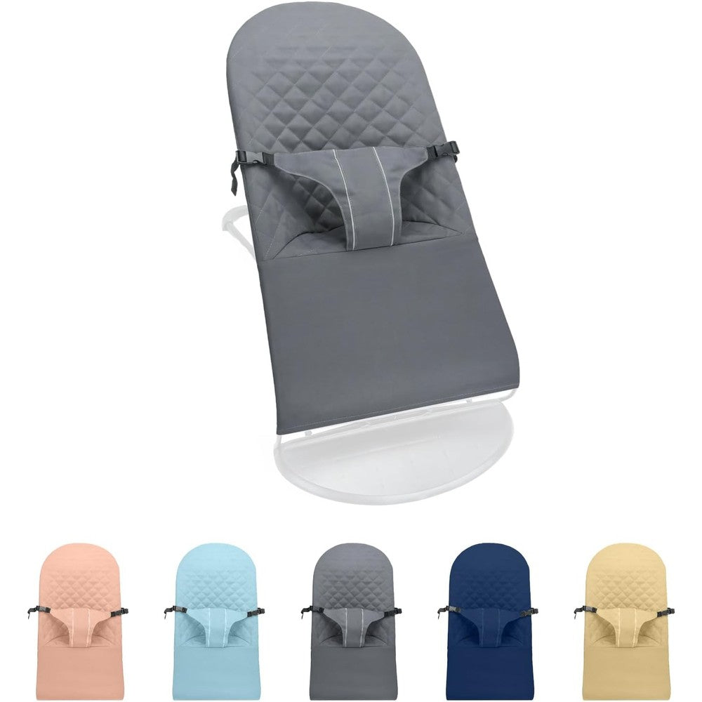 Ajrwiiy fabric seat for bouncer replacement cover grey front view