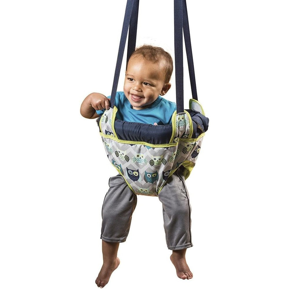 Evenflo Exersaucer Door Jumper Owl front view for baby playtime