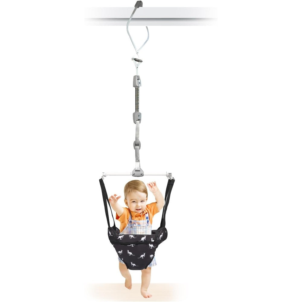 Hapbabe baby door jumper black front view for infants