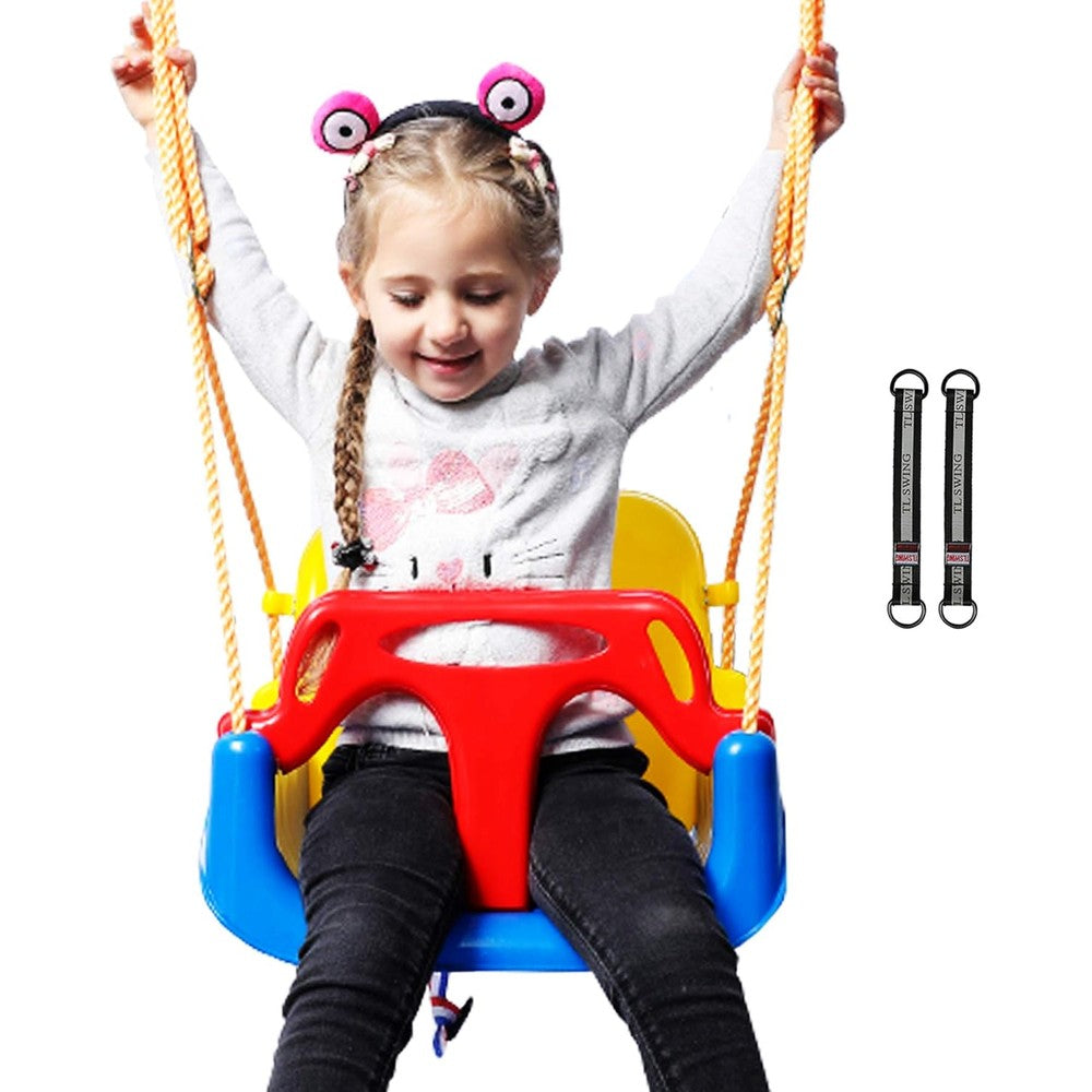 RedSwing 3-in-1 baby swing seat blue front view for outdoor playground
