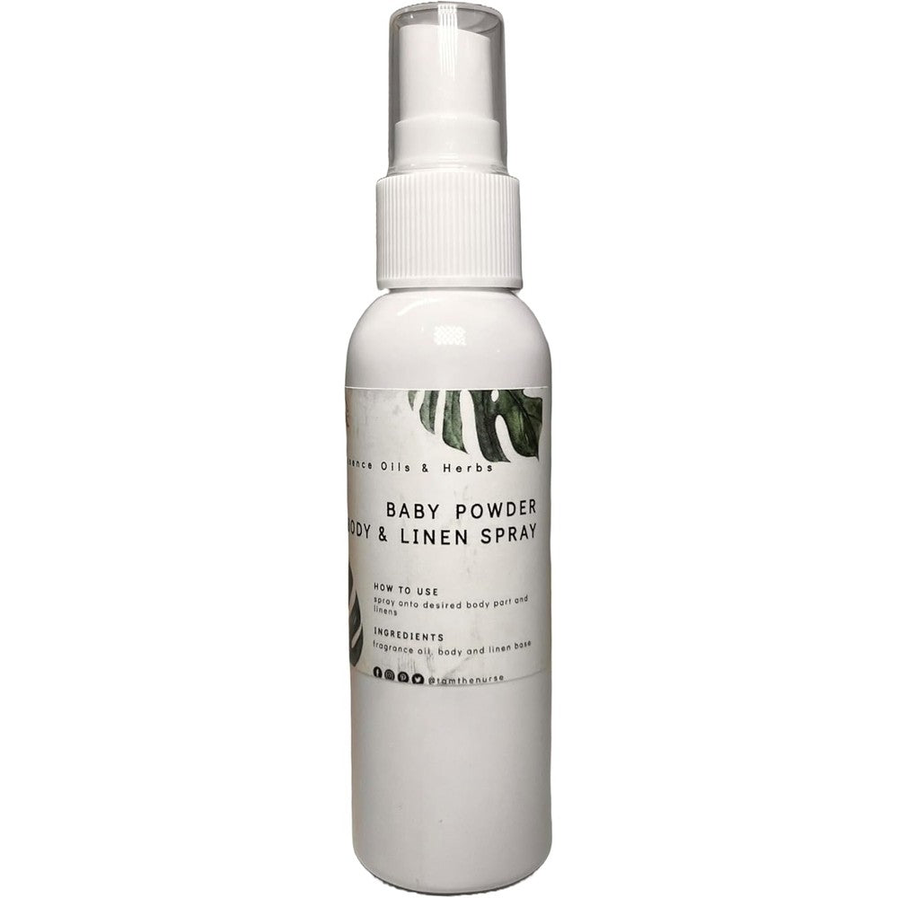 Ts Essence Oils And Herbs Baby Powder Body and Linen Spray 2 Ounce bottle front view