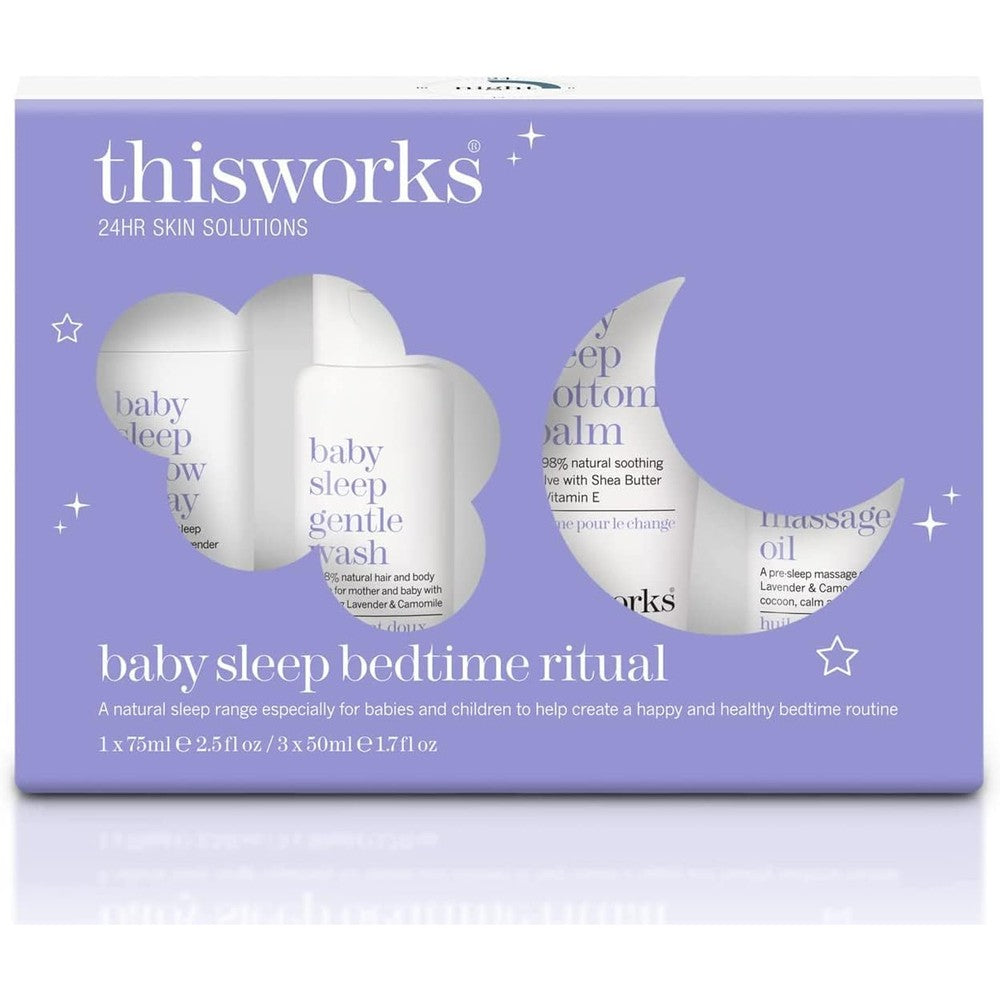 This Works Baby Sleep Bedtime Ritual Gift Set 4 piece collection front view