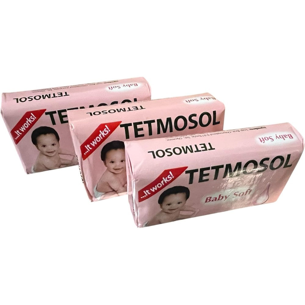 Gratiam Tetmosol Baby Soft Soap pack of 3 front view gentle bathing bar