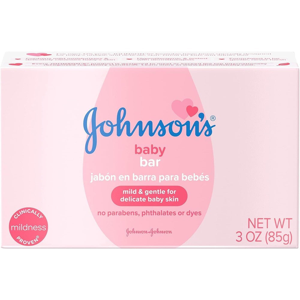 Johnson's Baby Bar soap 4 pack front packaging view