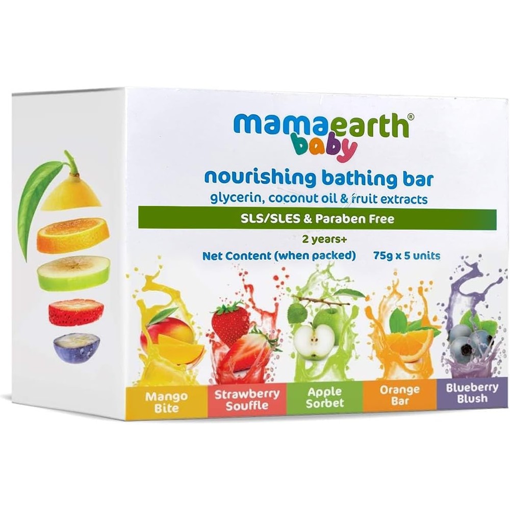 Mamaearth Fruit Infused Nourishing Bathing Bar front packaging view