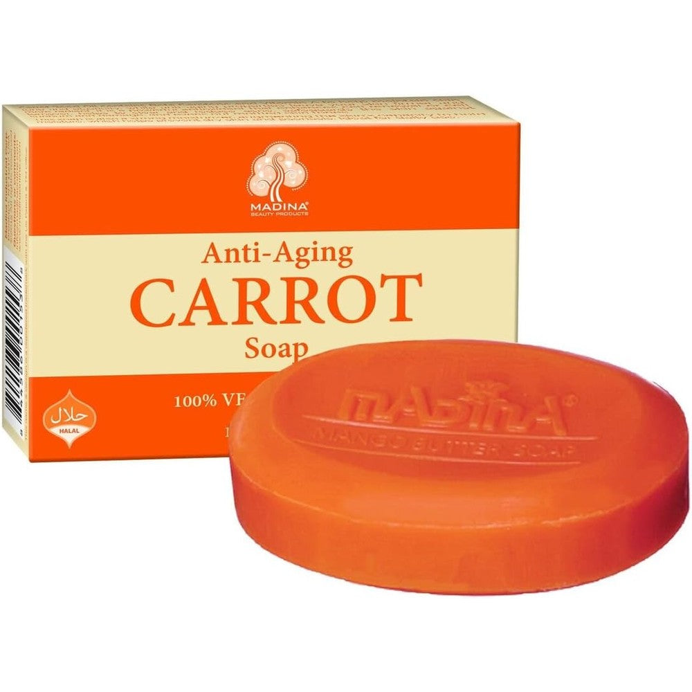 Madina Anti Aging Carrot Soap bar front packaging view