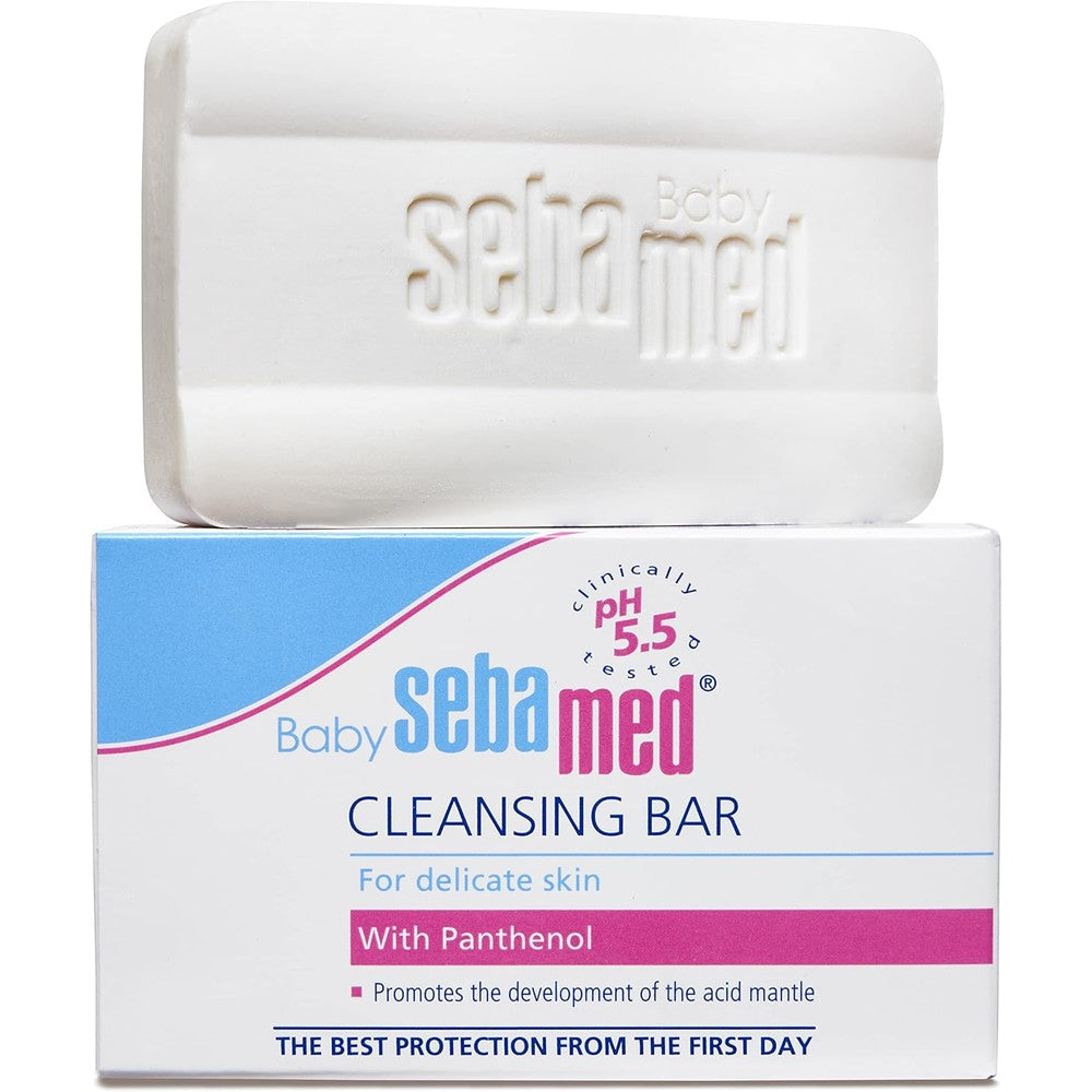 Sebamed Baby Cleansing Bar 100 Grams With pH 5.5 Formula And Panthenol For Delicate Skin Soap Free Moisturizing Cleanser For Newborns And Infants