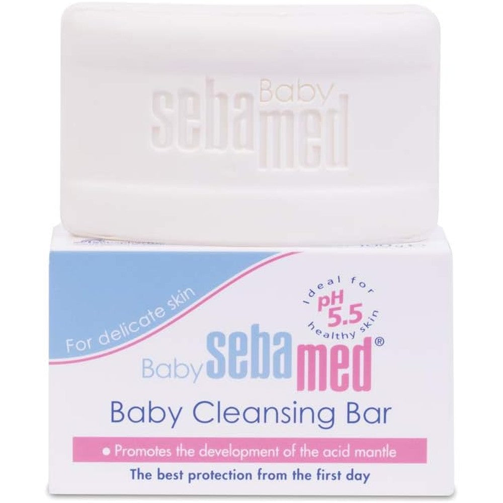 Sebamed Baby Cleansing Bar With Panthenol pH 5.5 Soap Free Cleanser For Delicate Skin 100 Gram - Image 1