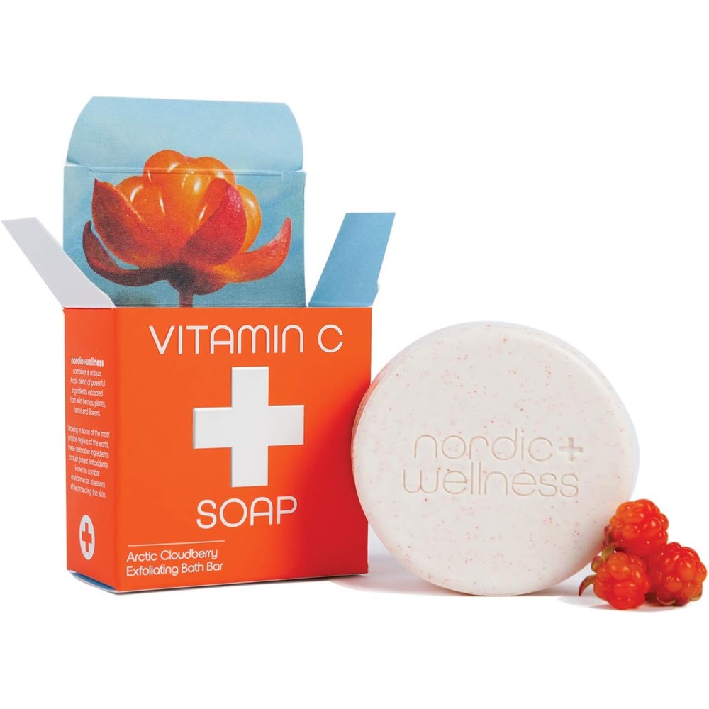 Kalastyle Nordic Wellness Vitamin C soap bar front view with Arctic Cloudberry packaging