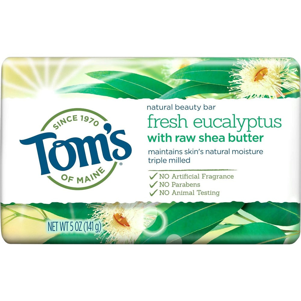 Tom's of Maine Fresh Eucalyptus Natural Beauty Bar front view