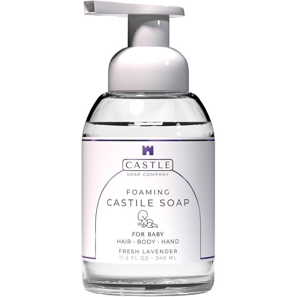 Castle Soap Company foaming baby castile soap bottle front view