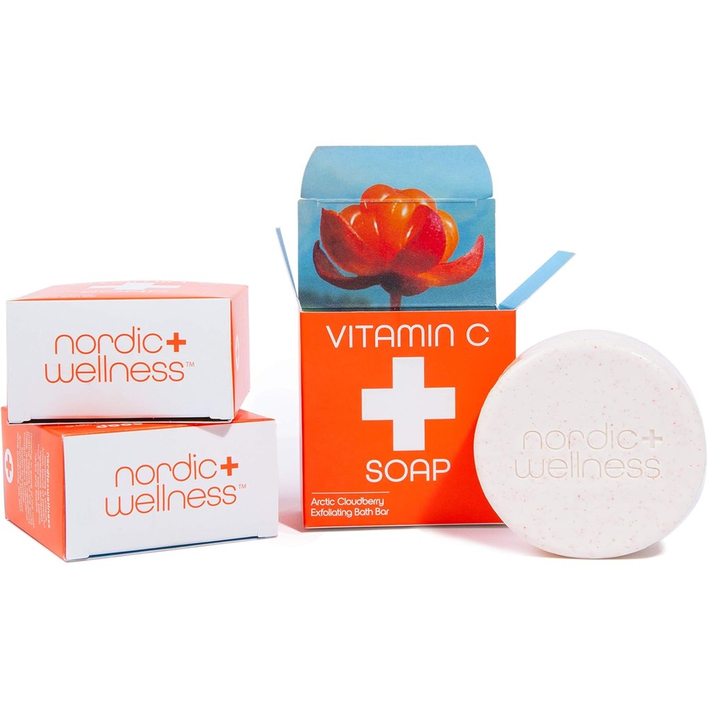 Kalastyle Nordic Wellness Vitamin C Soap 3 Pack front view exfoliating bath bar