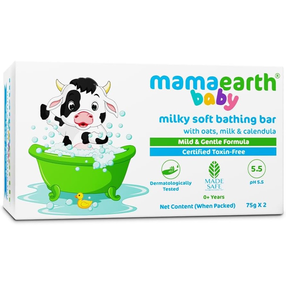 Mamaearth Milky Soft Baby Bathing Soap Bar front view