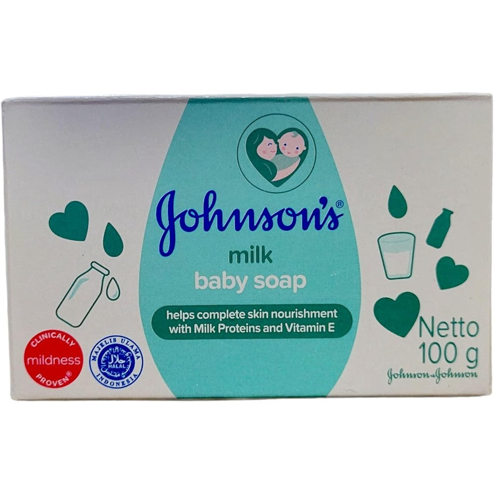 Johnsons Baby Soap Milk Proteins 3.5 Ounce bar front view