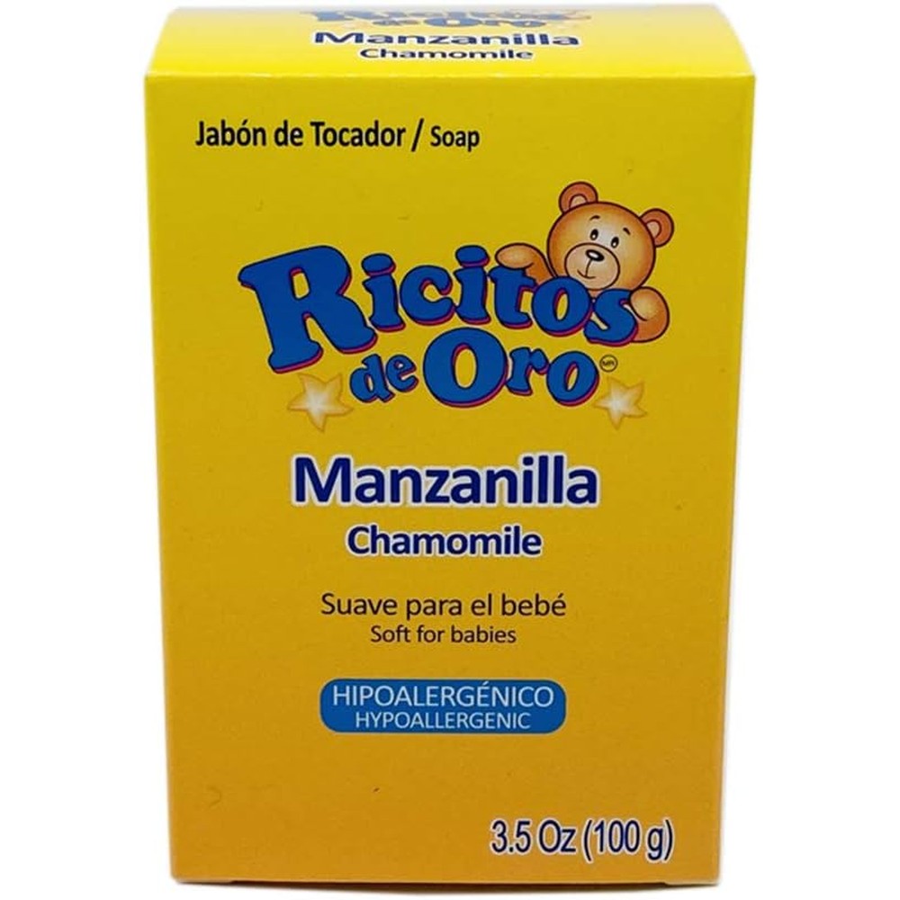 Ricitos De Oro Chamomile baby soap bar front packaging view
