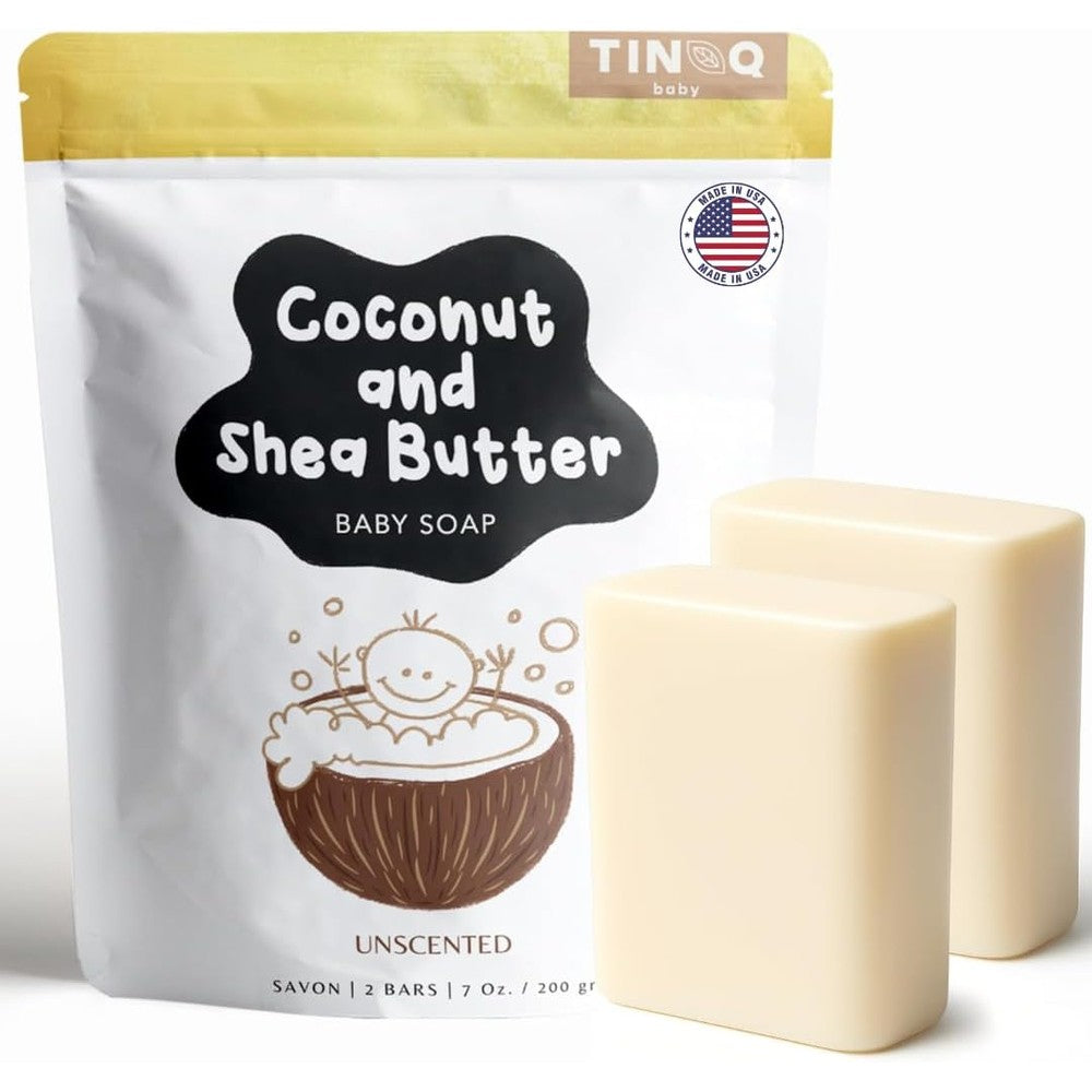 Tinoq fragrance free baby bar soap front packaging view
