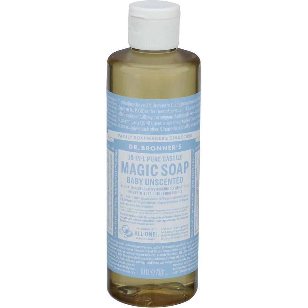 Dr. Bronner's Baby Soap Liquid Castile front view bottle